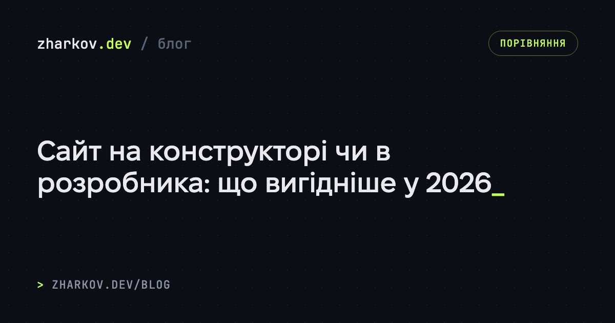 Сайт на конструкторі чи в розробника: що вигідніше у 2026